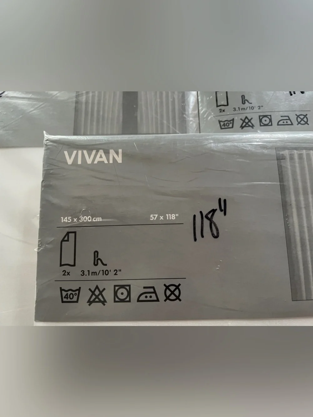 Pack Of 3 New IKEA Vivan Curtains 57